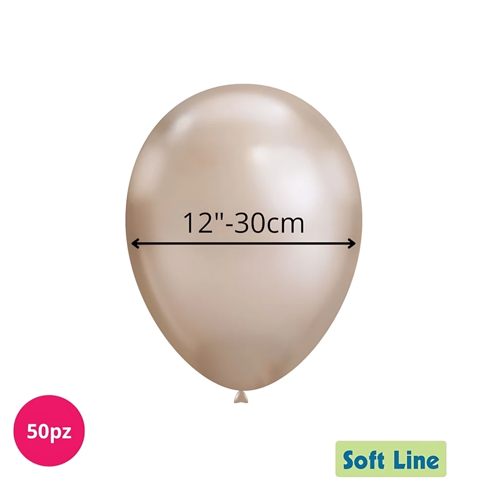Palloncini Soft Line Cromati 12 pollici (30cm) Champagne 119, 50pz.