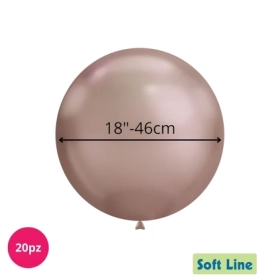 Palloncini Soft Line Cromati 18 pollici (46cm) Rosa Gold 118, 20pz.
