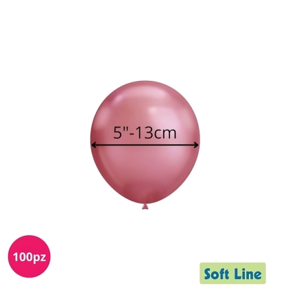 Palloncini Soft Line Cromati 5 pollici (13cm) Rosa 114, 100pz.