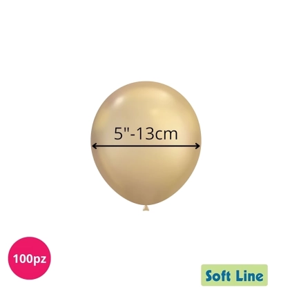 Palloncini Soft Line Cromati 5 pollici (13cm) Oro Chiaro 124, 100pz.