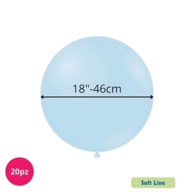 Palloncini Soft Line Pastello 18 pollici (46cm) Celeste Baby 127, 20pz.