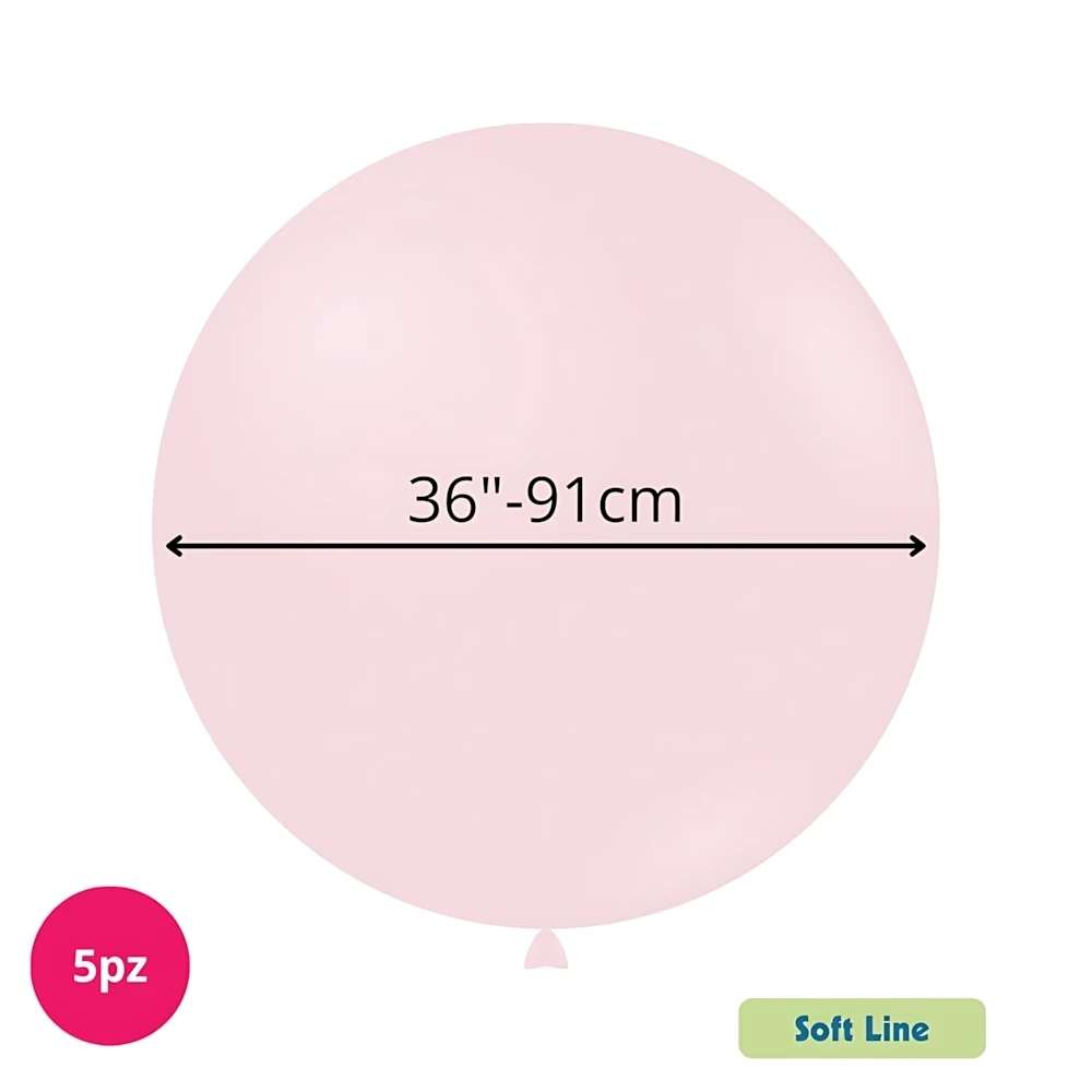 Palloncini Soft Line Pastello 36 pollici (91cm) Rosa Baby 126 , 5pz.