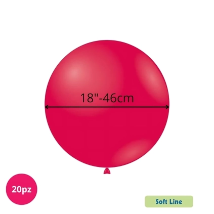 Palloncini Soft Line Pastello 18 pollici (46cm) Rosso 129, 20pz.