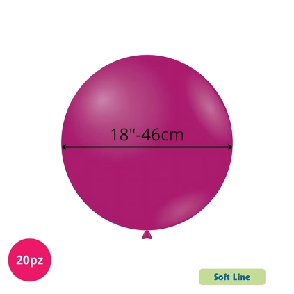 Palloncini Soft Line Pastello 18 pollici (46cm) Magenta 135, 20pz.