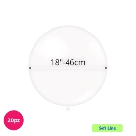 Palloncini Soft Line Pastello 18 pollici (46cm) Trasparente 136, 20pz.