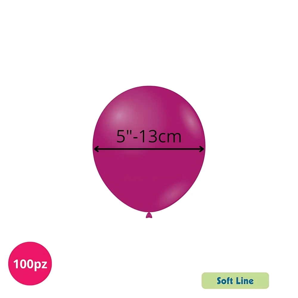 Palloncini Soft Line Pastello 5 pollici (13cm) Magenta 135, 100pz.