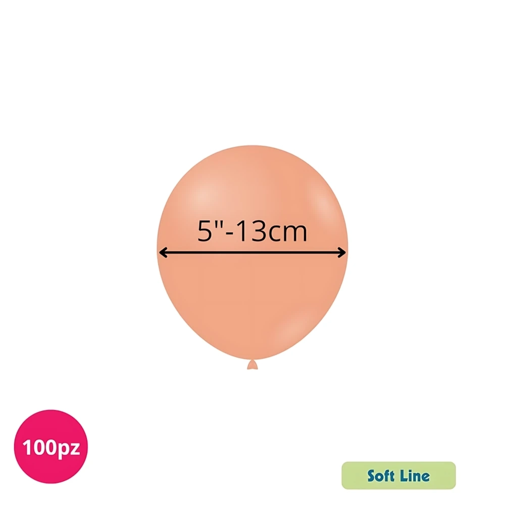 Palloncini Soft Line Pastello 5 pollici (13cm) Arancione Vintage 149, 100pz.