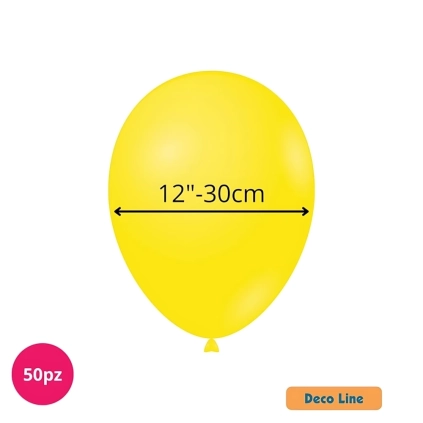 Palloncini Deco Line pastello 12" (30cm) Giallo Limone 203, 50pz.