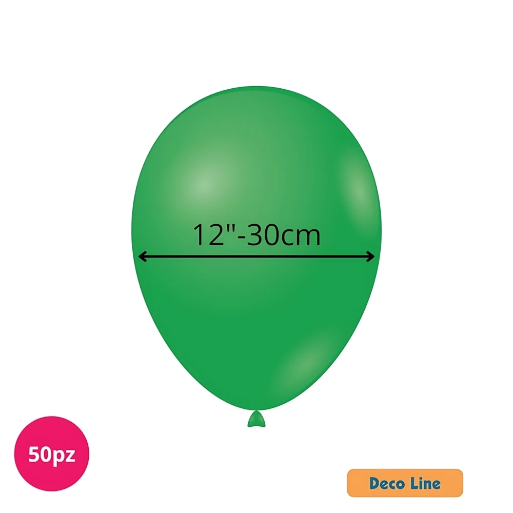 Palloncini Deco Line pastello 12" (30cm) Verde Prato 204, 50pz.