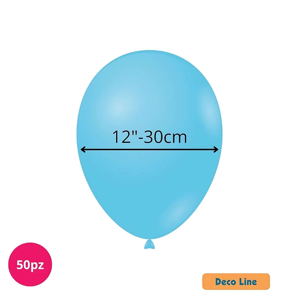 Palloncini Deco Line pastello 12" (30cm) Azzurro Cielo 211, 50pz.
