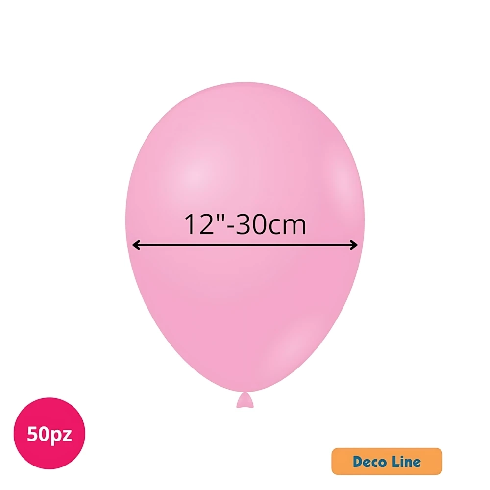 Palloncini Deco Line pastello 12" (30cm) Rosa Flamingo 225, 50pz.