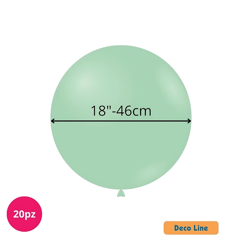 Palloncini Deco Line pastello 18" (46cm) Verde Menta 210, 20pz.