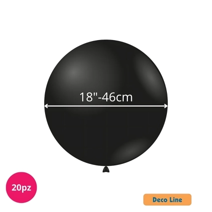Palloncini Deco Line pastello 18" (46cm) Nero Onice 214, 20pz.