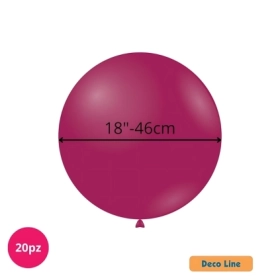Palloncini Deco Line pastello 18" (46cm) Deep Magenta 218, 20pz.