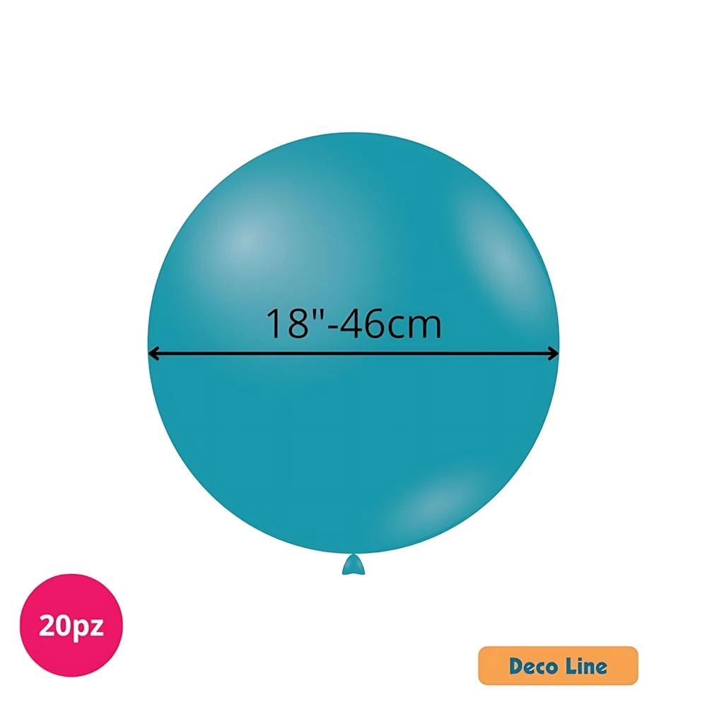 Palloncini Deco Line pastello 18" (46cm) Turchese 222, 20pz.