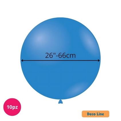 Palloncini Deco Line pastello 26" (66cm) Blu Cobalto 213, 10pz.