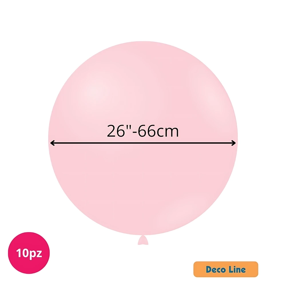 Palloncini Deco Line pastello 26" (66cm) Rosa Taffy 226, 10pz.