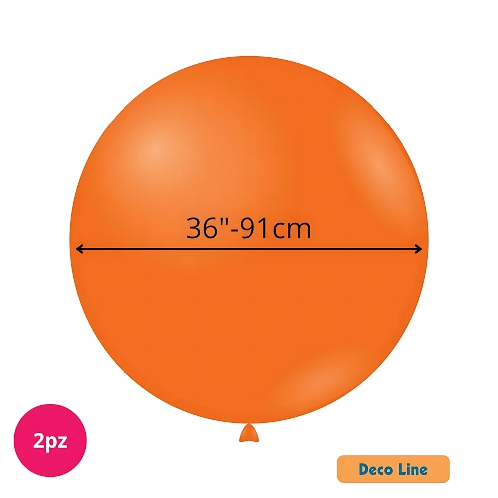 Palloncini Deco Line pastello 36" (91cm) Arancione Mandarino 202, 2pz.