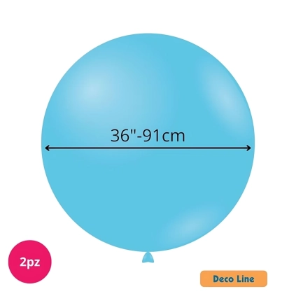 Palloncini Deco Line pastello 36" (91cm) Azzurro Cielo 211, 2pz.