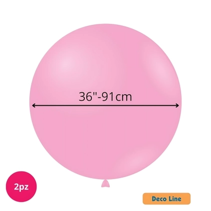 Palloncini Deco Line pastello 36" (91cm) Rosa Flamingo 225, 2pz.