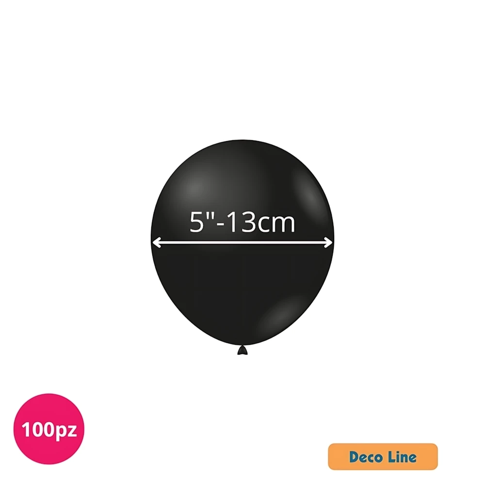 Palloncini Deco Line pastello 5" (13cm) Nero Onice 214, 100pz.