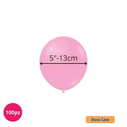 Palloncini Deco Line pastello 5" (13cm) Rosa Flamingo 225, 100pz.