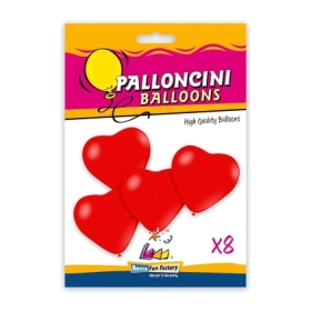 Palloncini cuori classic line pastello 12" (30cm) rosso 28, 8pz.