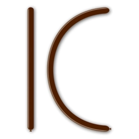 Palloncini modellabili D2 160 classic line pastello marrone 31, 100pz.