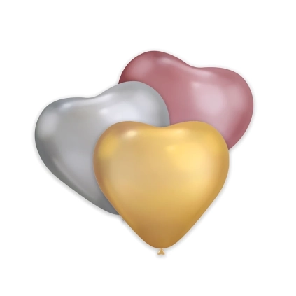 Palloncini cuore classic line Cromati 12" (30cm) assortiti, 25pz.