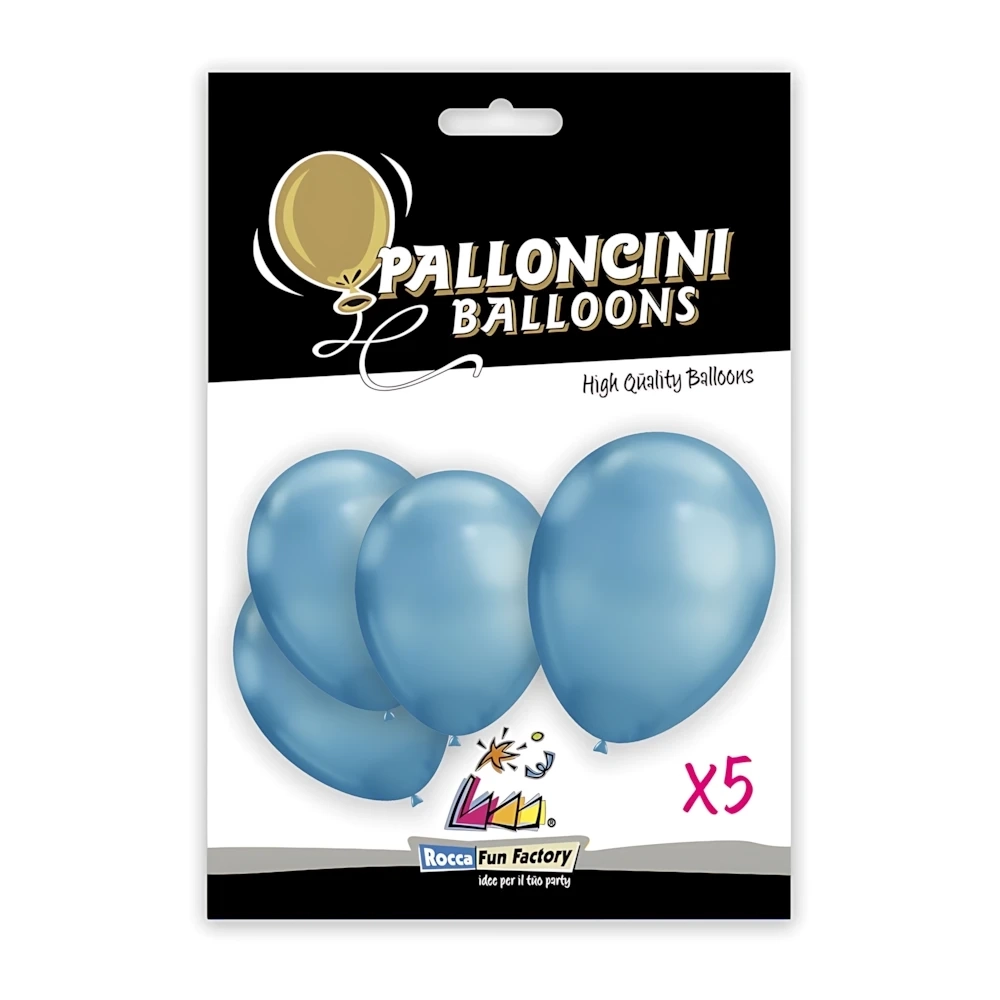 Palloncini classic line titanio 12" (30cm) blu 107, 5pz.