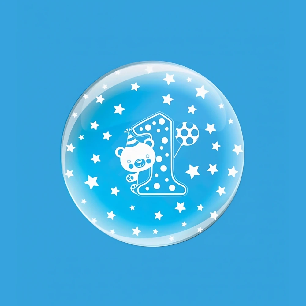 Palloncino Deco B-Loon 1° Compleanno Stampa Bianca  24" (60cm), 1pz.