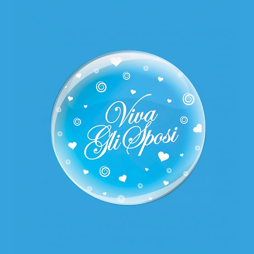 Palloncino Deco B-Loon Viva Gli Sposi Stampa Bianca  24" (60cm), 1pz.