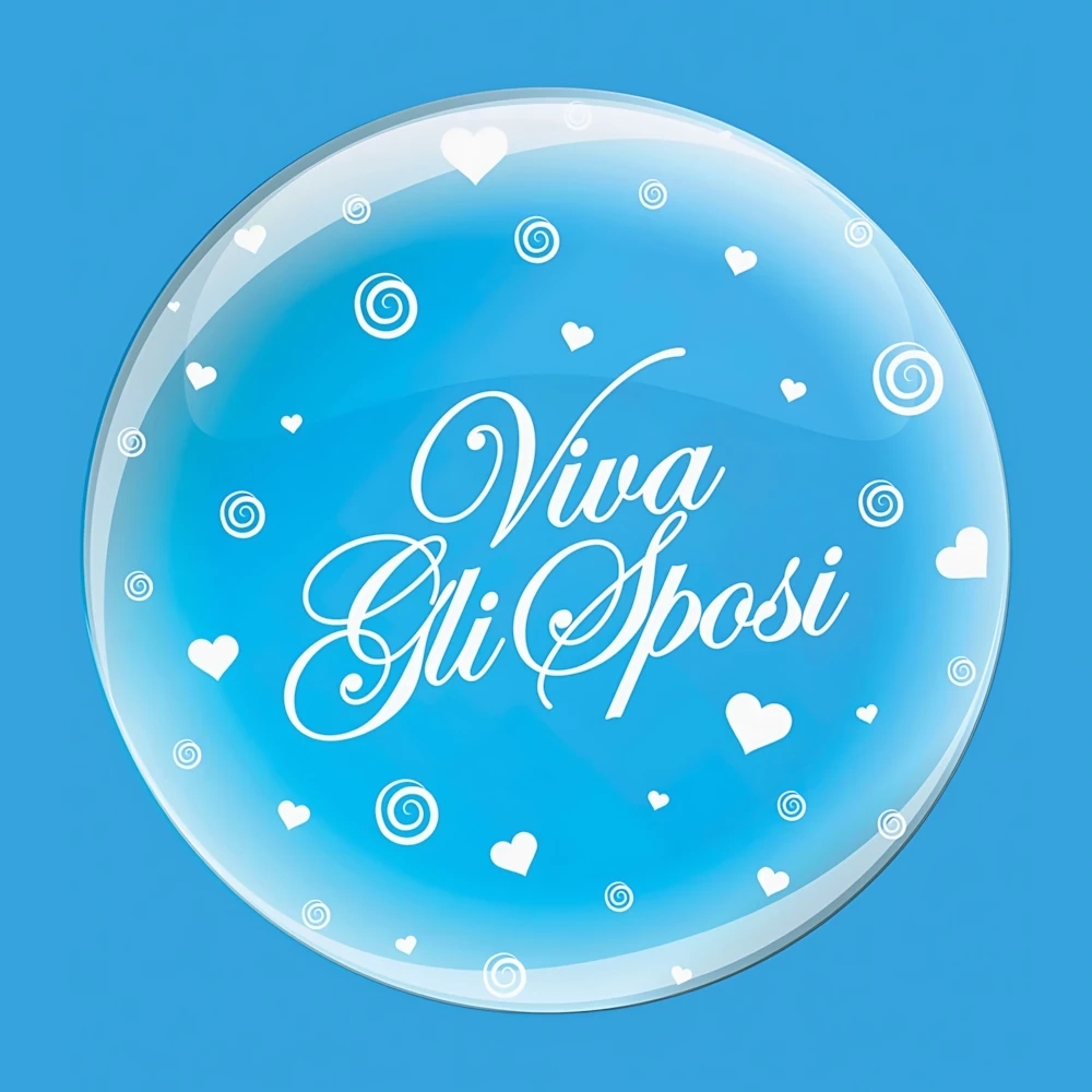 Palloncino Deco B-Loon 36" Viva Gli Sposi Stampa Bianca  36" (91cm), 1pz.