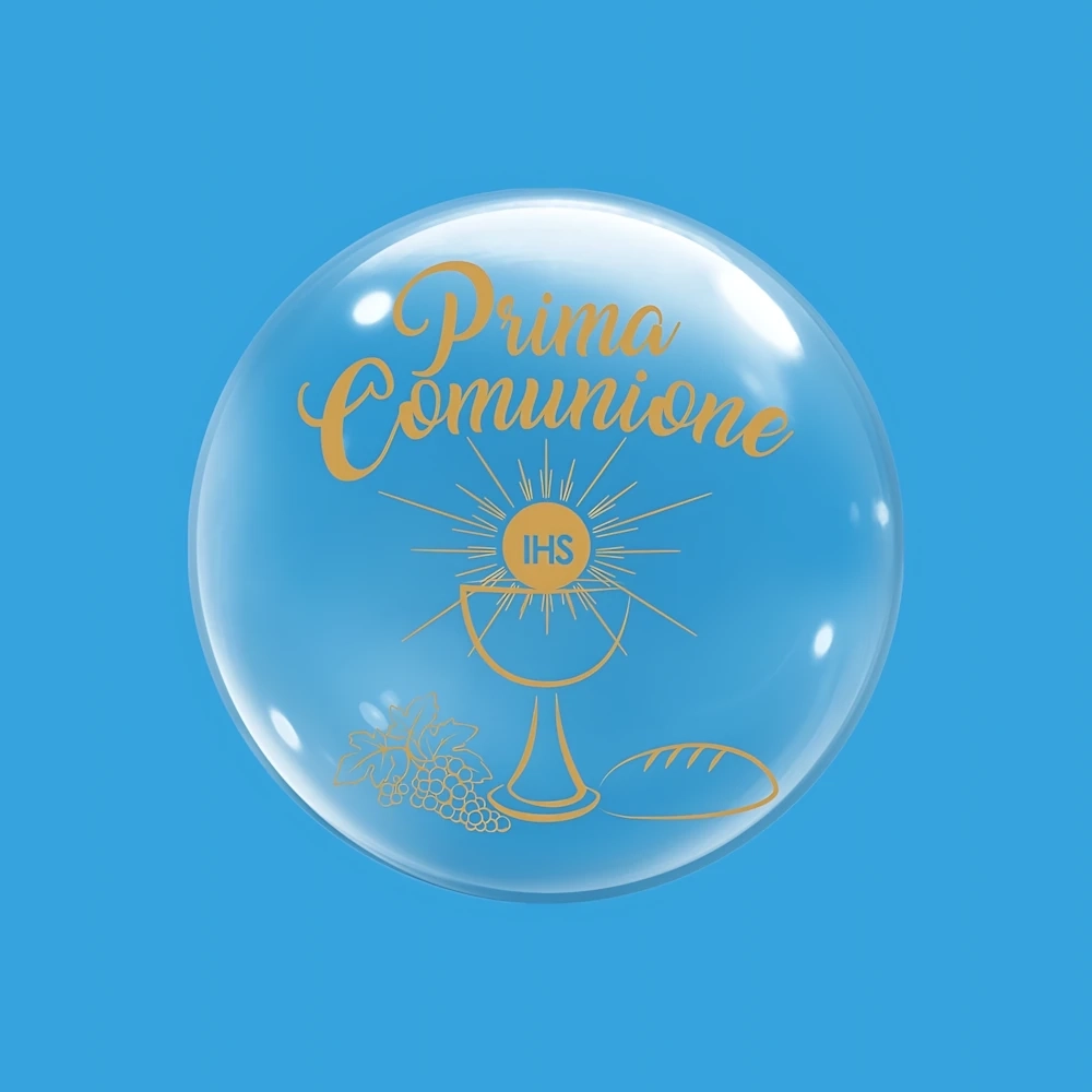 Palloncino Deco B-Loon Prima Comunione Stampa Oro  24" (60cm), 1pz.