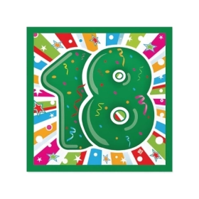 Tovaglioli Compleanno 18 anni 33x33cm, 20pz.