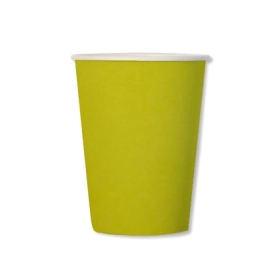 Bicchieri Verde Lime compostabili 250cc in carta, 8pz.