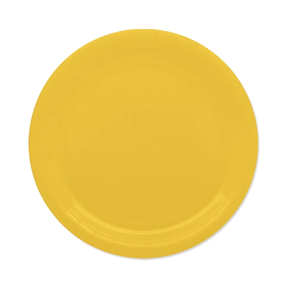 Piatti Gialli Ecolor in carta 24cm, 25pz.
