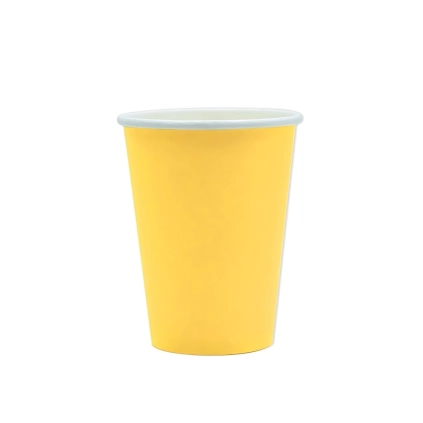 Bicchieri Gialli Ecolor 200cc in carta, 25pz.