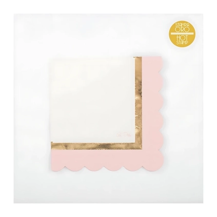 Tovaglioli Smerlo Chic Rosa 3 Veli 33x33cm, 16pz.