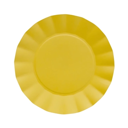 Piatti Gialli grandi in cartoncino compostabile Bruno 24,5cm, 20pz.