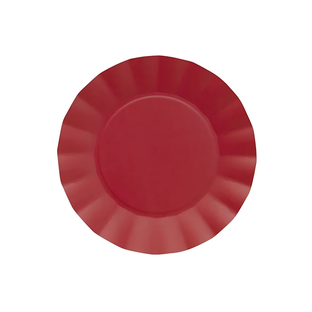Piatti Rossi Fuoco piccoli in cartoncino compostabile Bruno 21cm, 20pz.