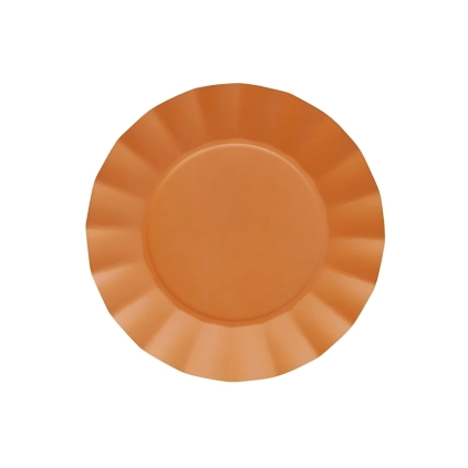 Piatti Arancione piccoli in cartoncino compostabile Bruno 21cm, 20pz.