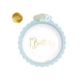 Piatti con Corona First Birthday Boy 20cm, 8pz.