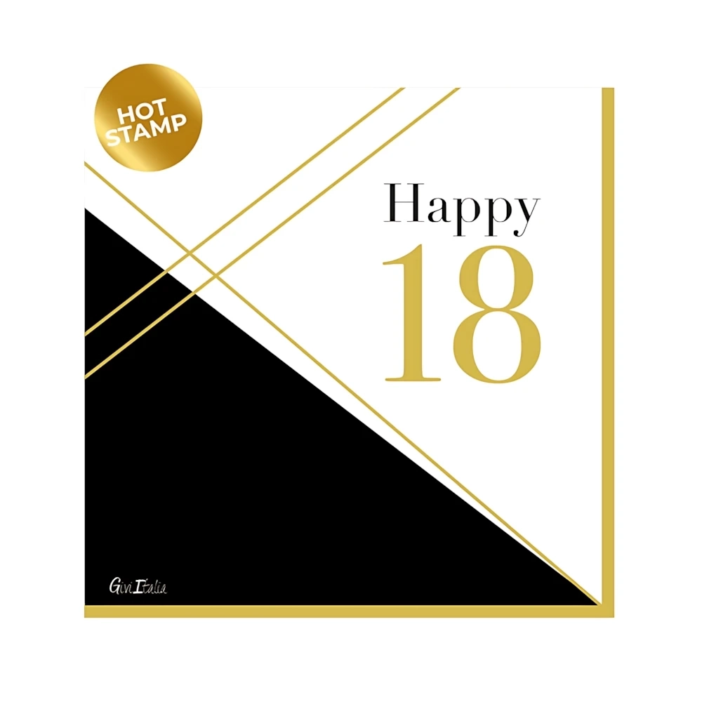 Tovaglioli Happy 18 anni 33x33cm, 16pz.