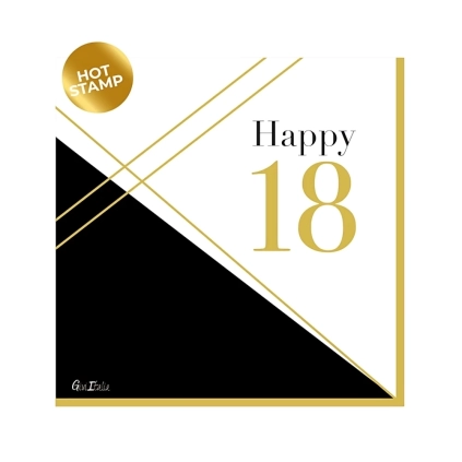 Tovaglioli Happy 18 anni 33x33cm, 16pz.