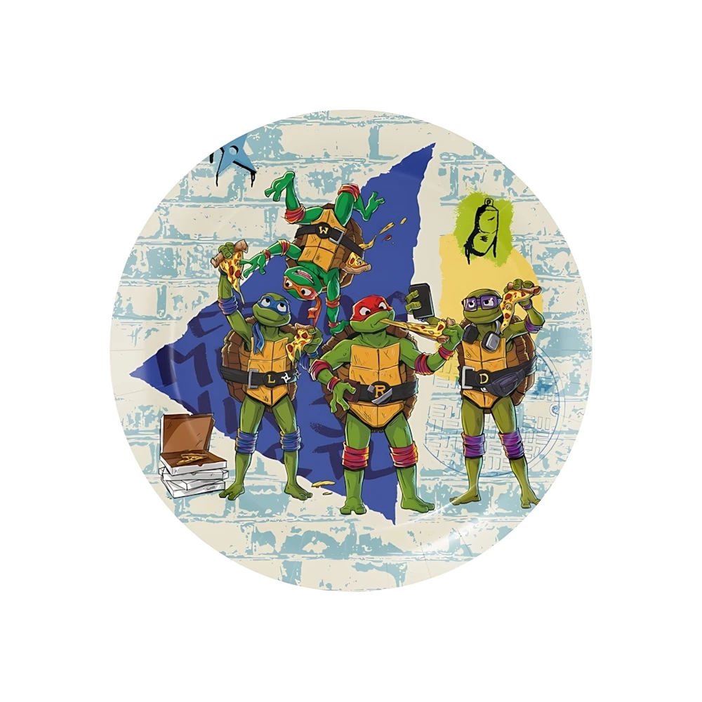 Piatti Tartarughe Ninja in cartoncino 23cm, 8pz.