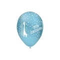 Palloncini 12" (30cm) celeste 46 con stampa bianca 1° Compleanno globo, 100pz.