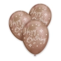 Palloncini 12" (30cm) rame titanio 104 con stampa bianca Happy Birthday globo, 100pz.