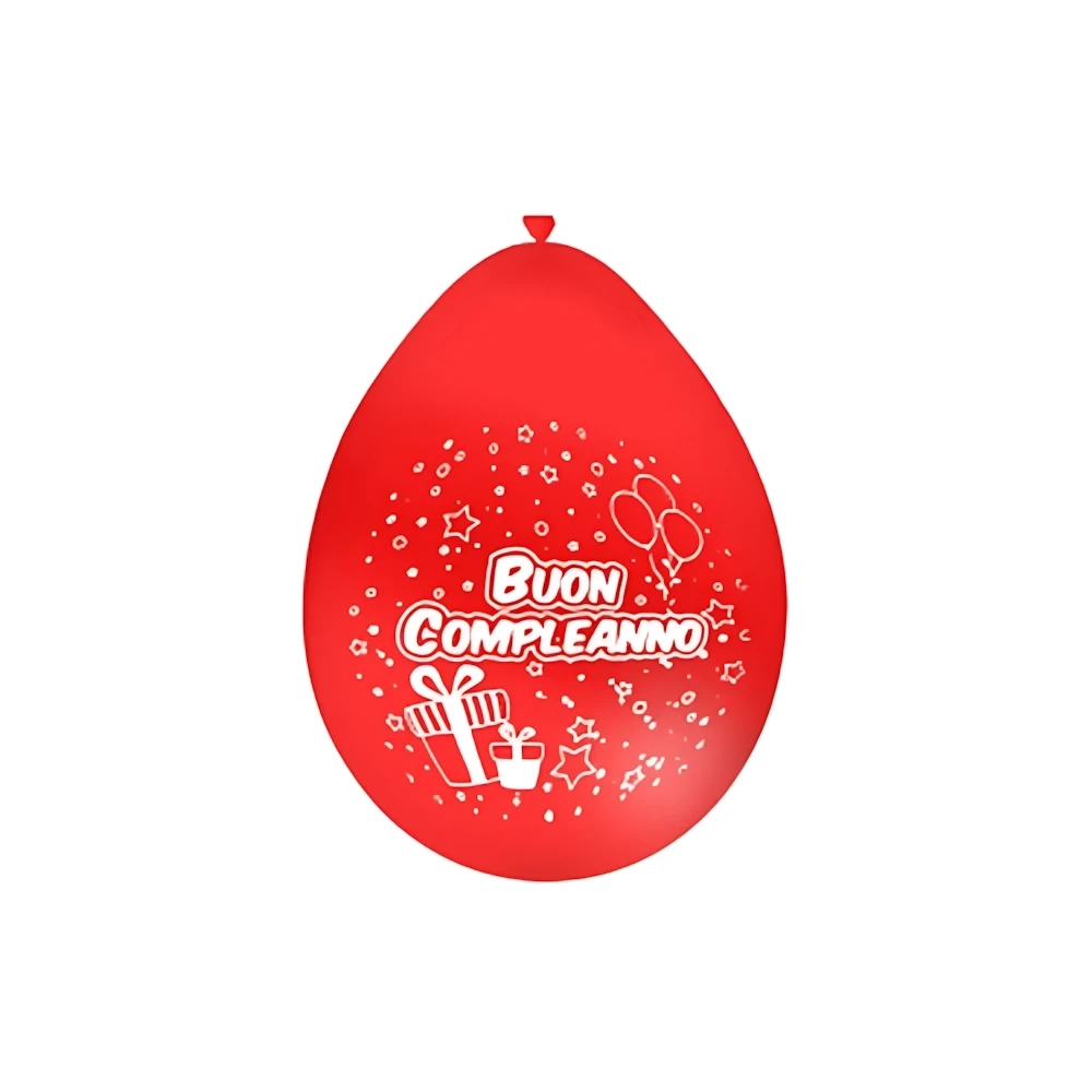 Palloncini 10" (26cm) assortiti con stampa bianca Buon Compleanno su due lati, 100pz.