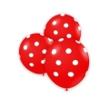 Palloncini 5" (12cm) rosso 28 con stampa bianca globo Pois, 100pz.